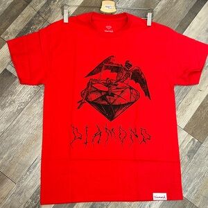 Diamond Supply Co. Skulls & Diamonds Tee new unisex size M 🆕 red t-shirt